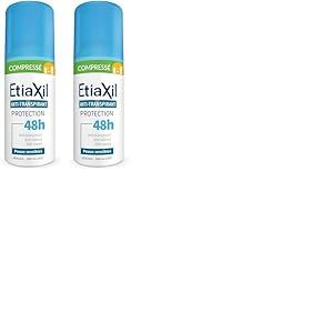 ETIAXIL - Anti-transpirant - Transpiration Modérée - Aisselles - COMPRESSÉ - Peaux Sensibles - 100 ml (Lot de 2)