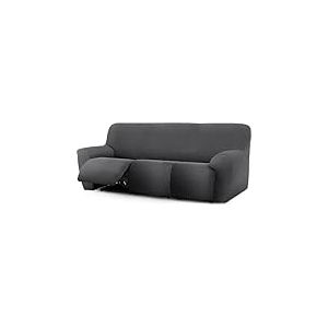 ECOMMERC3 Housse de canapé Relax Pieds 3 x 3, Super élastique bi-élastique, Respirante, Facile à Installer et à enlever, avec Mousse de Fixation et élastiques pour Repose-Pieds Gris foncé