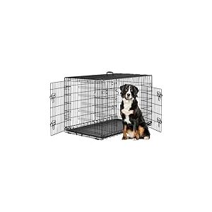 Yaheetech Cage pour Chien Pliable Caisse de Transport pour Chien en m&eacute;tal 120x70,5x78 cm Niche pour Chien Exterieur Interieur 2 Portes Verrouillables et Plateau Amovible Cage de Chiot