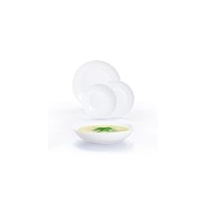 Luminarc Apy Service de table opale 18 pièces 6 personnes Opale Passe au micro-ondes Passe au réfrigérateur empilable