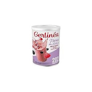 Gerlinéa Boisson Milkshake goût Fruits Rouges - Substituts de repas riche en protéines - Poudre à reconstituer - contient 15 repas