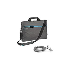 PEDEA Housse pour ordinateur portable "Fashion" Étui pour ordinateur portable jusqu’à 13,3 pouces (33,8 cm) Sacoche à bandoulière avec cadenas inclus, gris