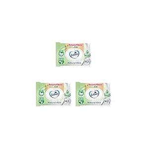 Lotus Papier Toilette Humide Natural Aloe - Sans colorant, ni parfum - Fibres FSC 100% d&rsquo;origine naturelle - 42 unit&eacute;s (Lot de 3)
