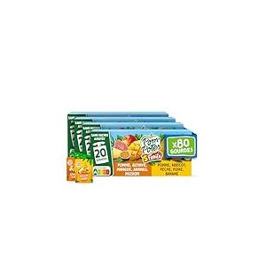 POM'POTES&reg; - Compote Gourde Sans Sucres Ajout&eacute;s* - 5 Fruits - Pomme Abricot P&ecirc;che Poire Banane - Pomme Goyave Mangue Ananas Passion - Source De Fibres - Nutri-Score A - 3 Ans Et Plus - 80 x 90g