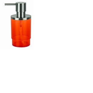 Spirella, Distributeur de Savon en Acrylique Transparent, Design Élégant et Pratique pour Salle de Bain, Idéal pour Un Usage Quotidien, Accessoire de Salle de Bain, Couleur Orange Transparent