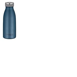 THERMOcafé by THERMOS TC BOTTLE Bouteille isotherme, bleu nuit, 0,35 l, en acier inoxydable, résistante aux boissons gazeuses, 12 h chaud pendant 24 h, anti-fuite, pour l'école, les déplacements et le