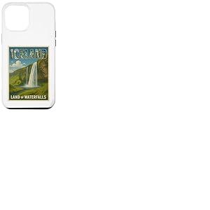 Poster Souvenir de Voyage Vintage Cascade d'Islande Coque pour iPhone 12 Pro Max
