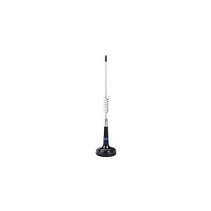 Midland - Antenne CB Magnétique LC29 pour Radio CB Portable, Base 68mm Bande 26-28 MHz, 40 Canaux Puissance Max 30W, Cable 4m Connecteur PL, Stylet Acier Inoxydable, Bas ROS, Accessoires Radioamateurs