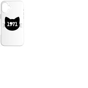 Chat né en 1971 Ans Anniversaire Maman de chat Papa de chat Coque pour iPhone 16 Plus