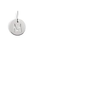 SINGULARU - Mini Médaillon Lettre Argent. Pendentif initial en argent sterling avec finition plaqué rhodium. Combinable avec collier. Bijoux pour femme. Lettre M
