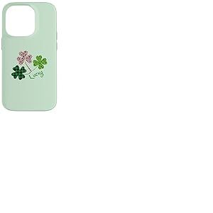 Motif tr&egrave;fle Irlandais l&eacute;opard Buffalo Plaid St Patrick Porte-Bonheur Coque pour iPhone 14 Pro