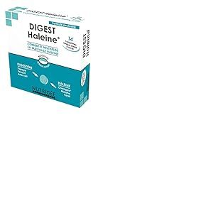 DIGEST Haleine • Double Action DIGESTION & HALEINE • Champex®. • Comprimé bicouche • 14 comprimés longue durée à sucer• Fabriqué en France • Nutrigée