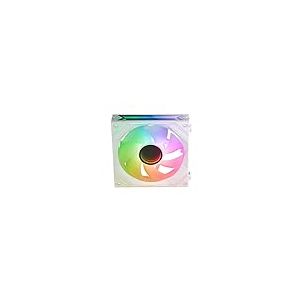Watio Wave Ventilateur auxiliaire de 120 mm avec éclairage A-RVB, design élégant en blanc, idéal pour améliorer la circulation de l'air sur PC