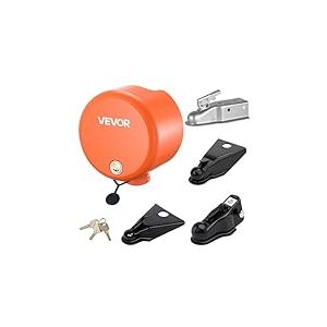 VEVOR Antivol Attelage Remorque Compatible avec Coupleurs &agrave; Boule pour Timon Droit 47,5 mm 50,6 mm 58,6 mm, Verrou Attelage Remorque avec 4 Cl&eacute;s, Verrouillage de S&eacute;curit&eacute; pour Camping-Cars, Remorques