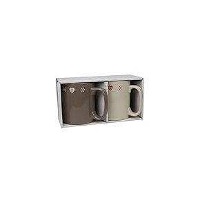 Ard'Time CHE-2BOLANS Petit cœur Lot de 2 Bols avec anses Céramique Multicolore 13 x 11 x 10,5 cm