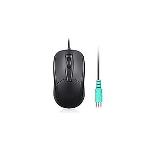 Perixx PERIMICE-209 P, Souris d’Ordinateur Filaire PS2 avec molette de défilement, Résolution Optique en Base de 1000 DPI pour PC (Noir)