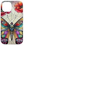 Motif Papillon en Verre teint&eacute; Coquelicot Coque pour iPhone 14