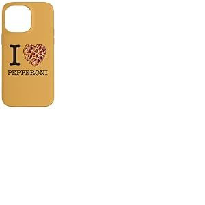 pour Les Amateurs de Pizza: I Love Pepperoni Texte Noir Coque pour iPhone 14 Pro Max
