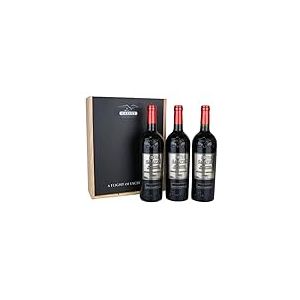 Calvet - Coffret cadeau de 3 bouteilles de vin rouge Grande Réserve, Bordeaux Supérieur en caisse bois (3 x 0.75 L)