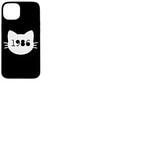 Chat né en 1986 Ans Anniversaire Maman de chat Papa de chat Coque pour iPhone 15 Plus