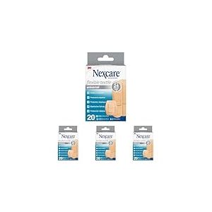 Pansements Textiles Universels Nexcare Flexible, Assortiment, 20/Bo&icirc;te (Lot de 4)