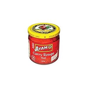 AYAM Pâte de Curry Rouge | 100% Ingrédients Naturels | Saveurs Authentiques | Facile à cuisiner | Curry Thaï | Alimentation Saine | Sans Gluten | Sans Lactose | Sans Conservateurs - 185g - Lot de 3