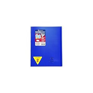 Clairefontaine 984622AMZC Lot de 2 Cahiers Agrafés Koverbook Bleus Marines - 24x32 cm - 48 Pages Petits Carreaux avec Marge - Papier Blanc 90 g - Couverture Polypro