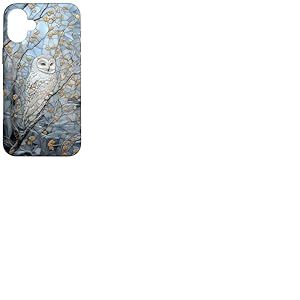 Hibou enneigé blanc amoureux de la neige tachée saison d'hiver Coque pour iPhone 16 Plus