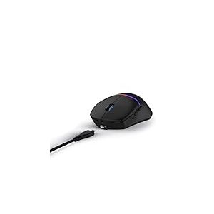 uRage Souris Gaming RGB Reaper 330" (Gaming Mouse Lumière LED, Ultra légère, droitier, 6 Boutons programmables, 6 200 dpi, capteur Optique, Logiciel, câble détachable 2m) Noir