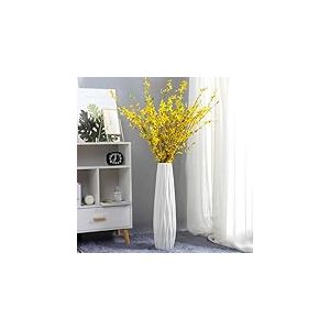 Vase en céramique Blanche de 45 cm de Haut, Grand Vase décoratif pour Centre de Table, étagère, décoration d'intérieur, Branches de Salon, Arrangement de Fleurs séchées au Ciel, Simple décoratif
