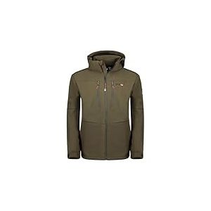 Geographical Norway Timmexama Men - Veste Softshell Capuche Homme Impermeable - Manteau Outdoor Blouson Coupe Vent Tactique Resistant - Randonnee Ski Automne Hiver Printemps (Kaki 3XL)