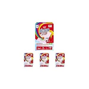 Decolor Stop - 2 en 1 -Protege et Ravive les Couleurs - Lingettes Protection Couleurs - Evite les Accidents de Decoloration - Protege du Ternissement - Ravive les Couleurs - x18 Lingettes (Lot de 4)