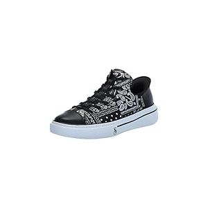 Skechers Homme Slip ins Mains Libres X Dogg-Snoop One Double G Basket, Cuir imprimé Bandana Noir et Blanc, 42.5 EU