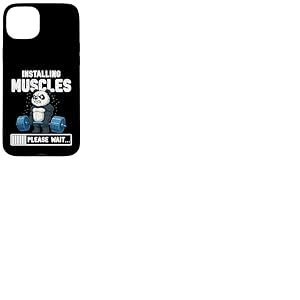 Graphique de Gym Panda Amusant pour l'installation des Muscles Coque pour iPhone 15 Plus