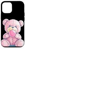 Costume d'ours en peluche rose avec chewing-gum bulles Coque pour iPhone 12/12 Pro
