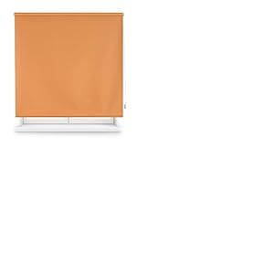 Decorblind Store enrouleur occultant thermique, dimensions 100 x 175 cm, tissu 97 x 170 cm - Couleur orange, facile à installer au mur ou au plafond