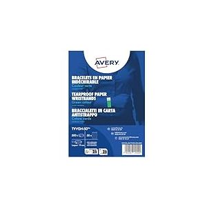 Avery Bracelets Papier Indéchirables/Résistants à l'eau Tyvek Vert Fluo - Pack de 500