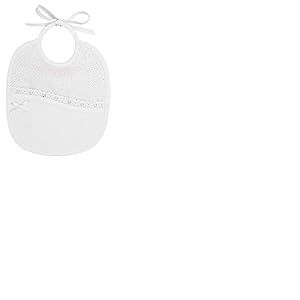 Filet - Bavoir B&eacute;b&eacute; &agrave; Broder | Pour B&eacute;b&eacute; de 0 &agrave; 6 mois | Fabriqu&eacute; en Italie (Blanc)