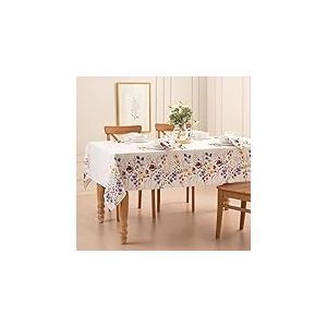 Elrene Home Fashions Nappe rectangulaire en Tissu avec Bordure botanique Motif Coquelicot 152,4 x 259,1 cm
