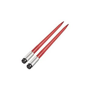 VEVOR Lance à foin, 99 cm, 2PCS lances à balles de foin carrée, pointe à balle fixation rapide, capacité 1360 kg, fourches à balle revêtement rouge, écrou hexagonal manchon pour tracteurs, chargeurs