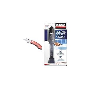 Amazon Basics - Cutter fonctionnel pliable - Corps léger en aluminium & Rubson | Enlève Joints à double embout – Outil pour enlever l'ancien joint sans rayer les supports