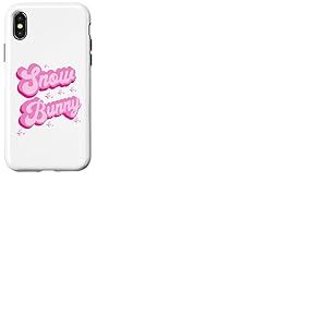 Lapin de Neige esth&eacute;tique Rose Vif pour Les Amateurs de Ski Coque pour iPhone X/XS
