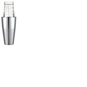 BarCraft Boston Shaker &agrave; Cocktail Gradu&eacute; en ML/oz avec Recettes Imprim&eacute;es, Verre/Acier Inoxydable, 400 ML