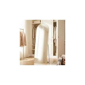SONGMICS Miroir Int&eacute;gral, 160 x 50 cm, Miroir Arqu&eacute; sur Pied, &agrave; Poser au Sol, Cadre en Alliage d&rsquo;Aluminium, Verre Tremp&eacute;, pour Chambre, Salon, Dressing, Dor&eacute; Clair LFM031A01