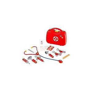 Theo Klein 4383 Mallette médecin | Avec 14 accessoires dont stéthoscope, thermomètre, seringue | Et une poignée pratique. Dimensions : 28 cm x 9,5 cm x 22 cm | Jouet pour enfants à partir de 3 ans