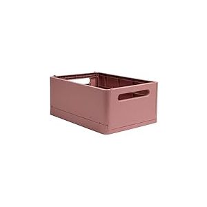 Exacompta - R&eacute;f. 27238D - 1 caisse pliable, casier, bo&icirc;te de rangement multi-usages SMARTCASE - Livr&eacute;e &agrave; plat, dimensions non pli&eacute;es : Prof.37,5 x larg.27,5 x Haut.16,3 cm - Couleur Vieux rose