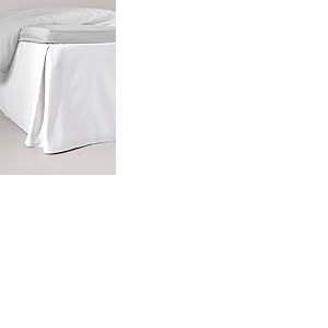 Jotex Zack Satin Tour de lit à Volants 100% Coton Bio de qualité supérieure, Hauteur 45 cm, Blanc 120 x 200 cm