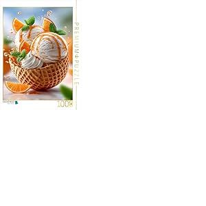 CALVENDO Puzzle Magnifiquement emballé dans Une Gaufre – Glace Vanille avec Oranges et sirop d'orange | 1000 pièces – Taille de la Pose 48 x 64 cm – Puzzle Photo pour des Heures heureuses