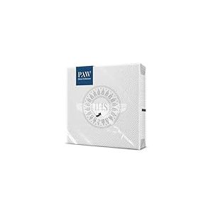 PAW - Serviette Papier 3 Plis (33 x 33 cm) I Lot de 20 I Parfait pour la Communion, la Confirmation, le Baptême I Idéal pour les Garçons & Filles I Décoration de Table - Blessed Time Argent
