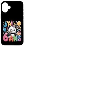 Enfant Panda Enfant 6 ans Anniversaire Garçon Fille Panda Coque pour iPhone 16 Plus